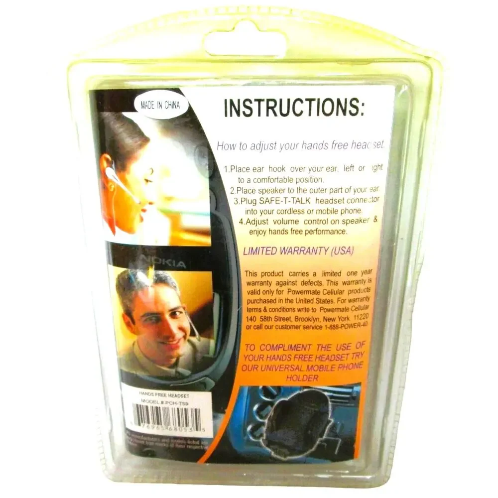 Powermate Hands Free Headset Cellular Titanium Series Driving Safety